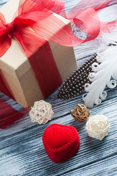 Heart shaped and craft paper gift box