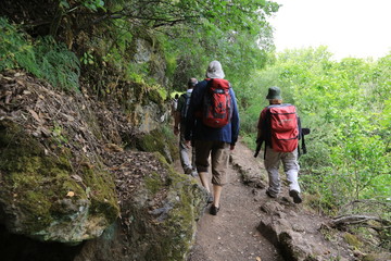 Pilgrimage in Holy Land. Walk in Golan Heights. Isra&euml;l.