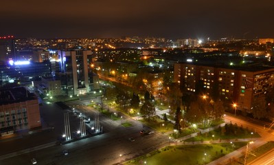 Fototapeta na wymiar Night view of the city Izhevsk