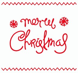 Fototapeta na wymiar Christmas card. Hand-drawn greetings calligraphy composition