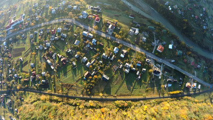 aerial view of the Carpathian village