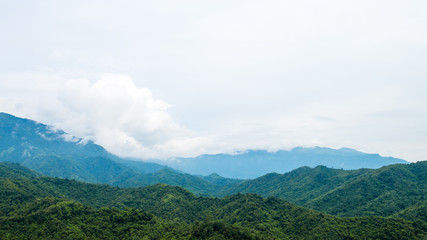 mountain with raincloud