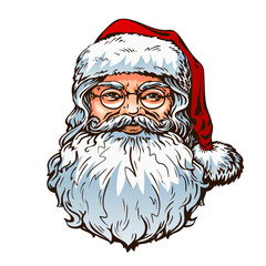 Christmas. Portrait Santa Claus. Vector
