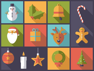 Christmas Holidays flat design vector illustration.