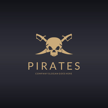 Pirates logo. Skull logotype 