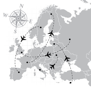 European airlines map