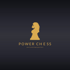 Lion logo. Lion chess logotype 