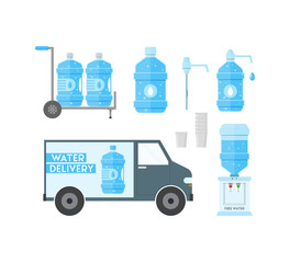 Water Delivery Service. Vector