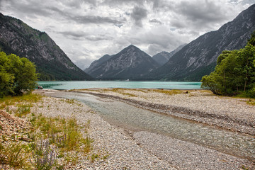 Beautiful scenery around Heiterwanger lake (Heiterwanger See), Austria