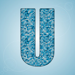 Fototapeta premium Blue sequins sings. Sequins alphabet. Eps 10. 