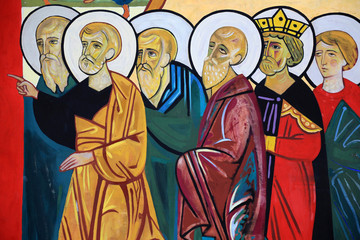 The Final Judgement by Kiko Arguello. Domus Galilaeae or House of Galilee is run by the Catholic organisation Neocatechumenal Way. Isra&euml;l.