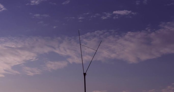 Lightning rod at the sky in motion