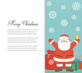 Funny Merry Christmas card. Christmas characters. Vector