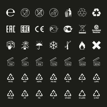 Package symbols set, vector