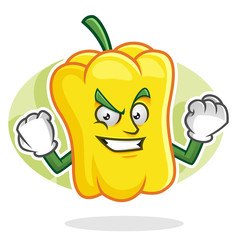 Strong bell pepper mascot, bell pepper character, bell pepper cartoon, sweet pepper mascot, sweet pepper character, sweet pepper cartoon