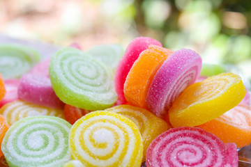 Close-up of colorful candy background