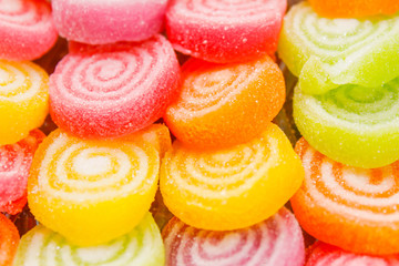 Close-up of colorful candy background