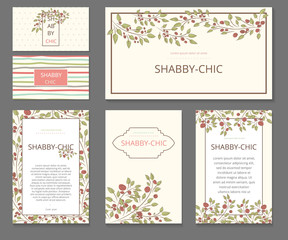 Event painted floral background. Design stationery set in vector format. Wedding, invitations, shabby chic. Postcard, congratulations banner