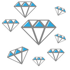 Diamond vector icons set.