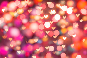 defocus bokeh light filtered heart abstract background.
