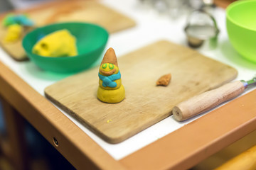 Playdough sculture made by kid