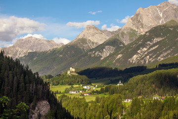 Amazing mountain views from Tarasp, Switzerland