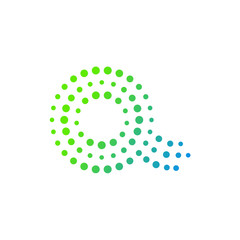Letter Q logo.Dots logo,dotted shape logotype vector design