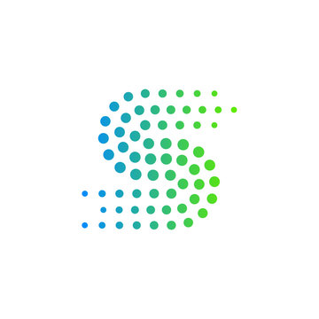 Letter S logo.Dots logo,dotted shape logotype vector design