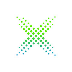 Letter X logo.Dots logo,dotted shape logotype vector design