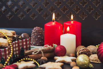 Christmas cookies with candles