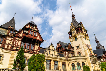 Neo-Renaissance Peles Castle Built In 1873 In Carpathian Mountains