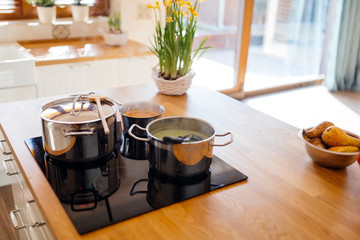 Lunch being made in kitchen
