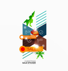 Shiny holiday New Year and Christmas sale banners