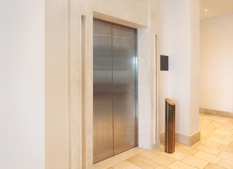 Modern elevator in a commercial building - 126271268
