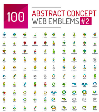 Vector abstract concept web internet logo mega set