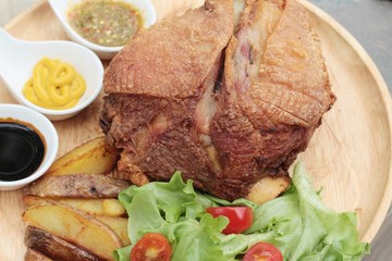 Fried pork knuckle is traditional german food.