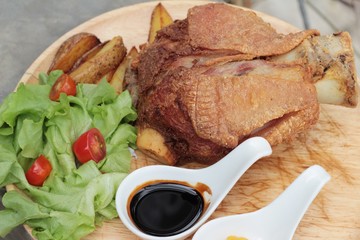 Fried pork knuckle is traditional german food.