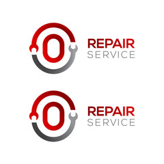 Letter O with wrench logo,Industrial,repair,tools,service and maintenance logo for corporate identity