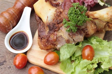 Fried pork knuckle is traditional german food.