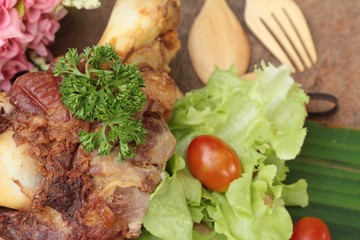 Fried pork knuckle is traditional german food.