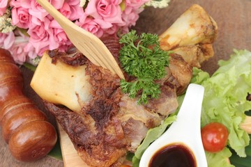 Fried pork knuckle is traditional german food.