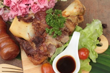 Fried pork knuckle is traditional german food.