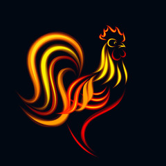 Fiery rooster