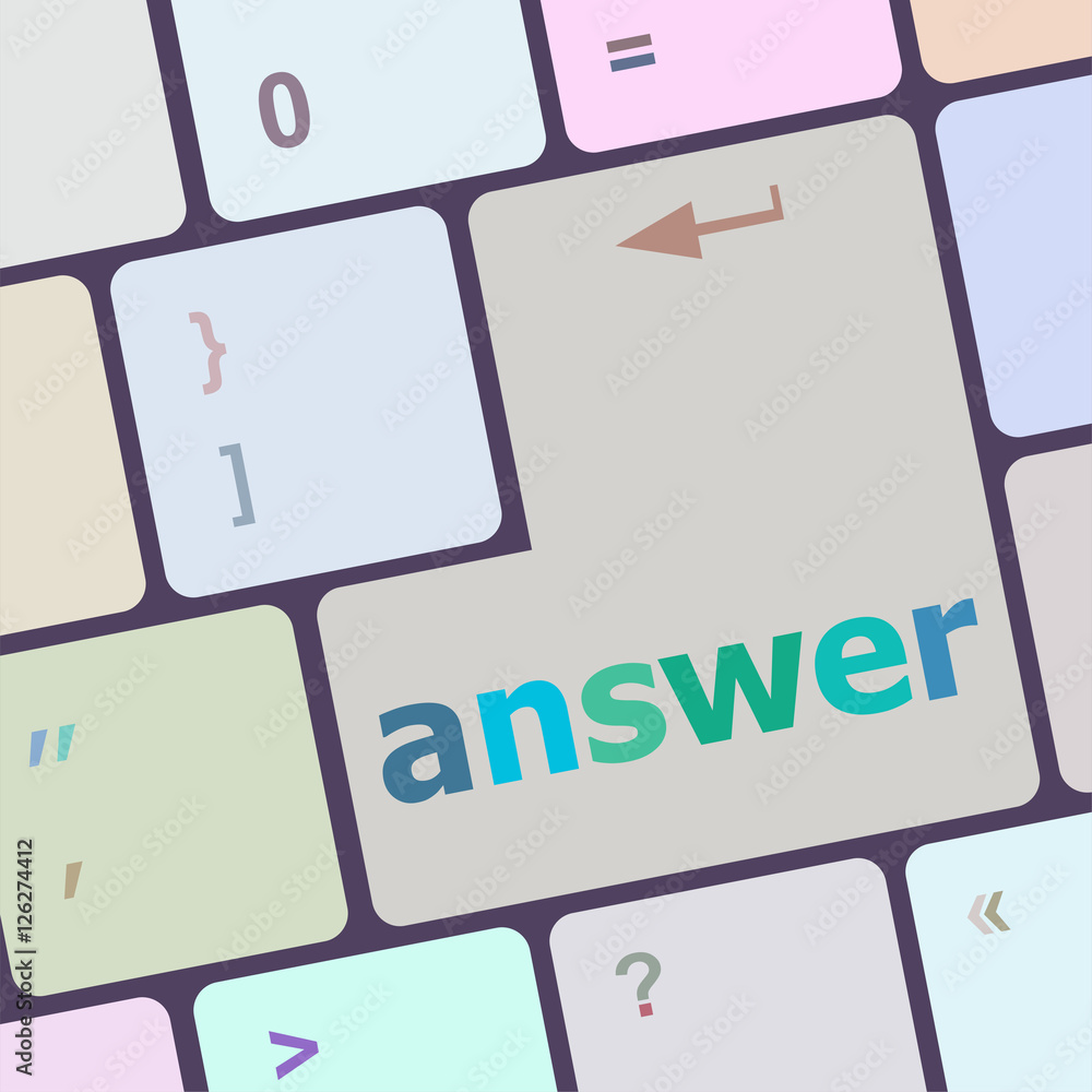 Poster answer button on the computer keyboard key