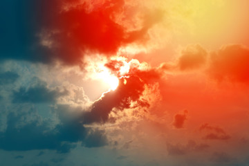 Beautiful multi-colored clouds