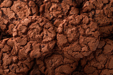 Dark chocolate cookies background