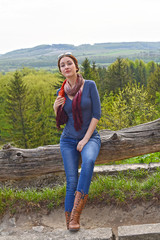 Naklejka premium Girl and Travels