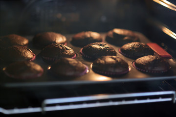 Muffins in oven
