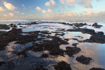 Sunset on a beach in Belgium
