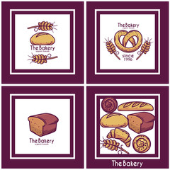 fresh bread, vector template design for your bakery